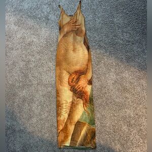 PrettyLittleThing body print mesh maxi dresss